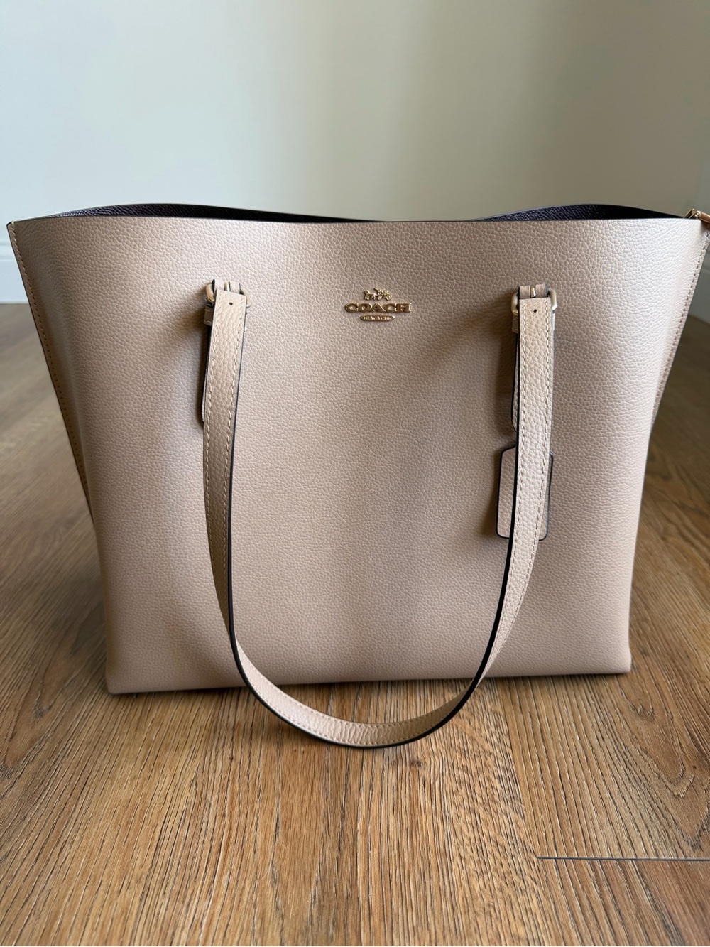 Coach Pebbled Tote in Light Taupe